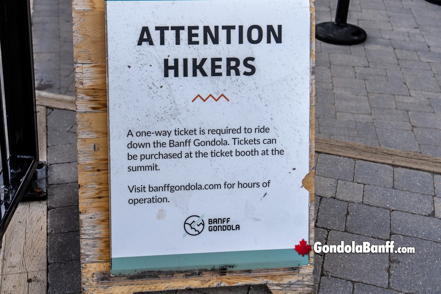 One Way Ticket is Required for Hikers to Ride the Gondola