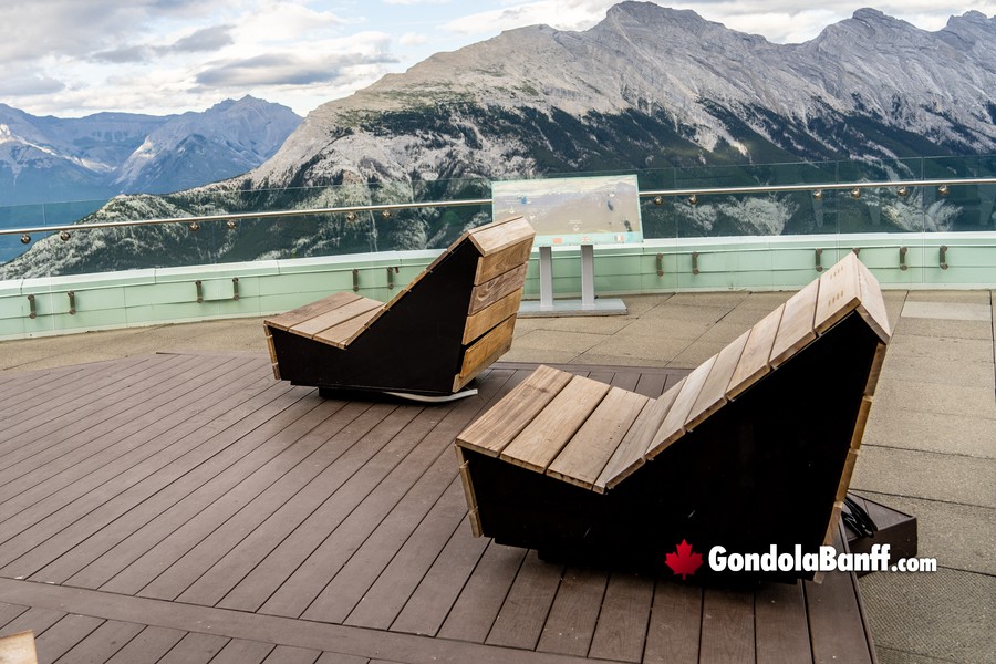 Gondola Patio Chairs with Mountain Views of Banff