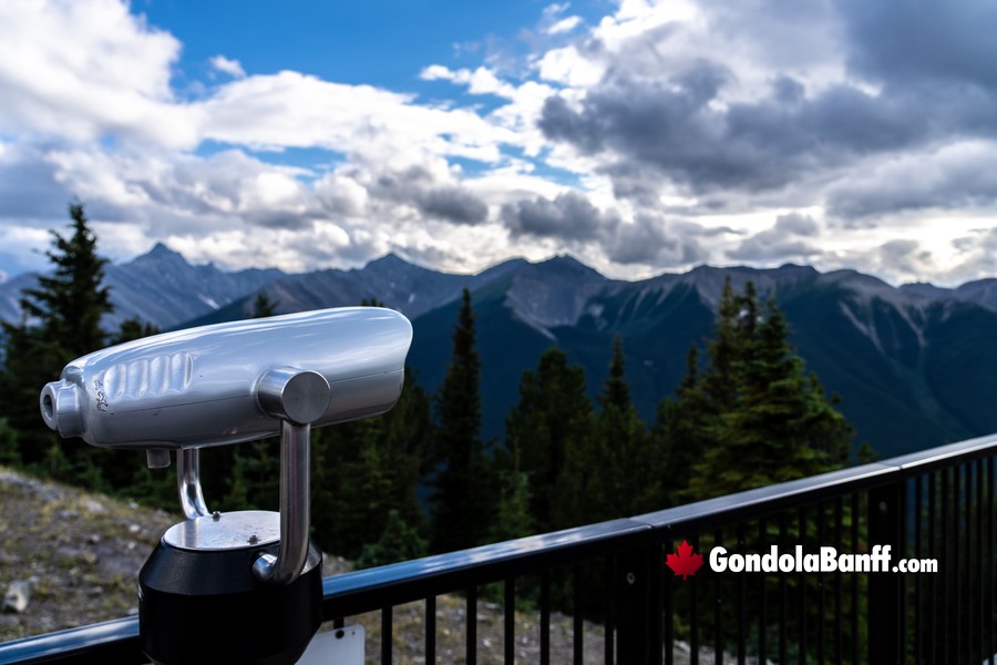 Banff Gondola Patio Binocular Mountain Views