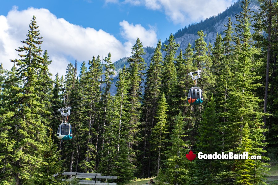 Banff Gondola Cars Departing