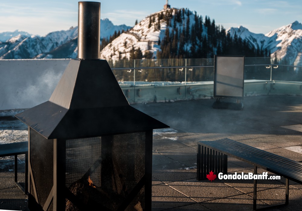 Winter Nightrise Gondola Peak Patio Fireside Benches